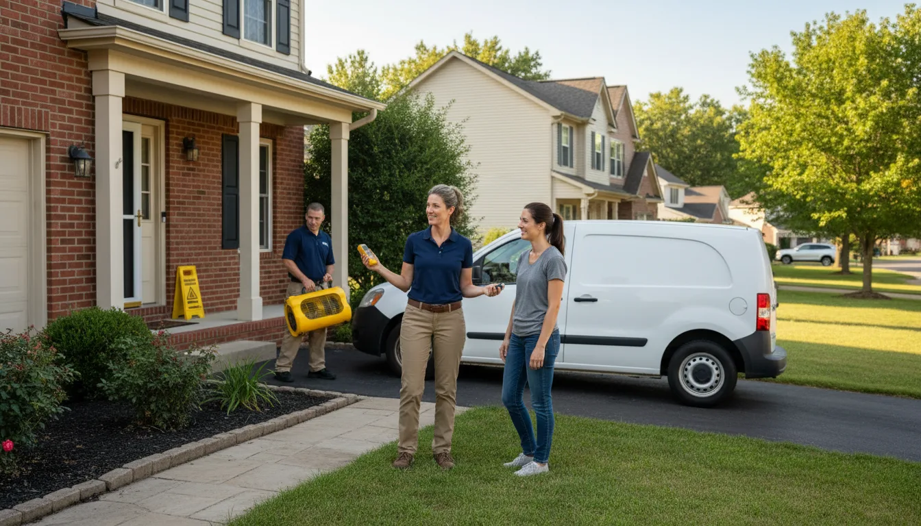 Residential water damage restoration in Decatur, IL